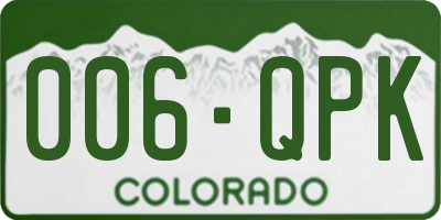 CO license plate 006QPK