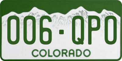 CO license plate 006QPO