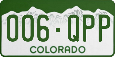 CO license plate 006QPP