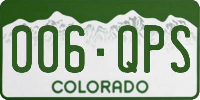 CO license plate 006QPS