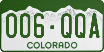 CO license plate 006QQA