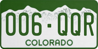 CO license plate 006QQR