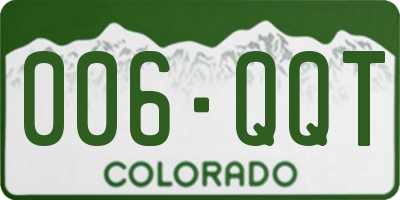 CO license plate 006QQT