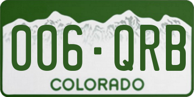 CO license plate 006QRB