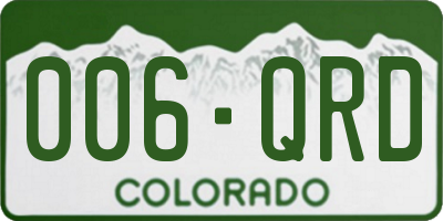CO license plate 006QRD