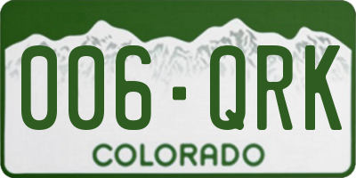 CO license plate 006QRK