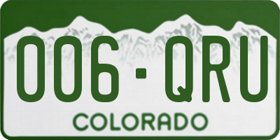 CO license plate 006QRU