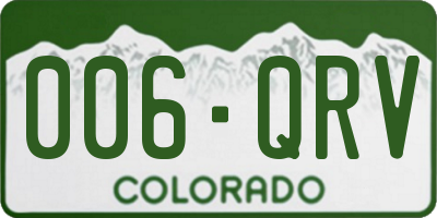 CO license plate 006QRV