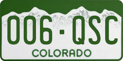 CO license plate 006QSC