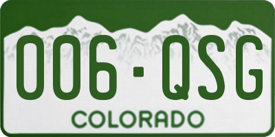 CO license plate 006QSG