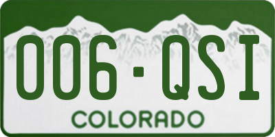CO license plate 006QSI