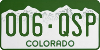 CO license plate 006QSP