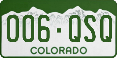 CO license plate 006QSQ