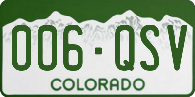 CO license plate 006QSV