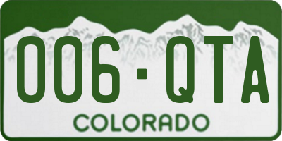 CO license plate 006QTA