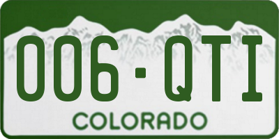 CO license plate 006QTI
