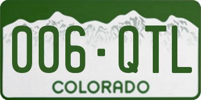 CO license plate 006QTL