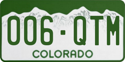 CO license plate 006QTM