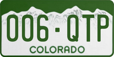 CO license plate 006QTP