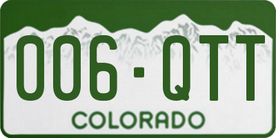CO license plate 006QTT