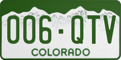 CO license plate 006QTV