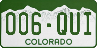 CO license plate 006QUI