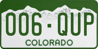 CO license plate 006QUP