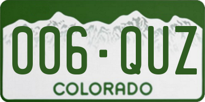 CO license plate 006QUZ