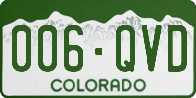 CO license plate 006QVD