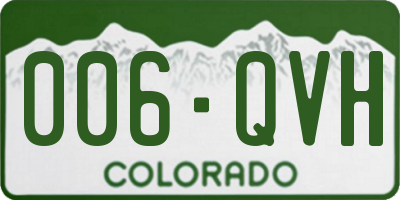 CO license plate 006QVH