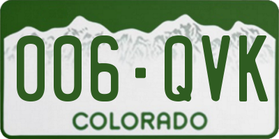 CO license plate 006QVK