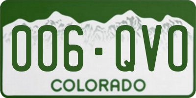 CO license plate 006QVO