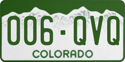 CO license plate 006QVQ