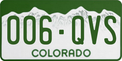 CO license plate 006QVS