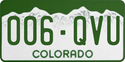 CO license plate 006QVU