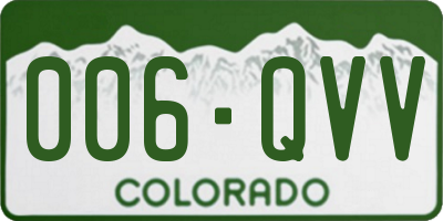 CO license plate 006QVV