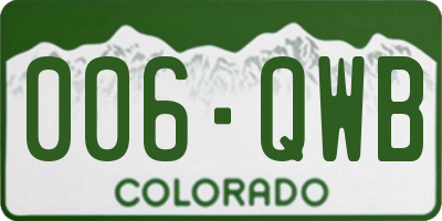 CO license plate 006QWB
