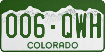 CO license plate 006QWH