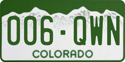 CO license plate 006QWN
