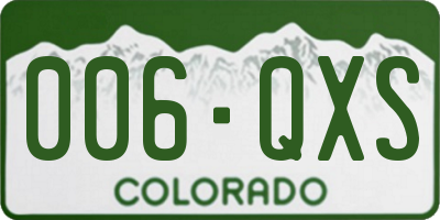 CO license plate 006QXS
