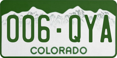 CO license plate 006QYA