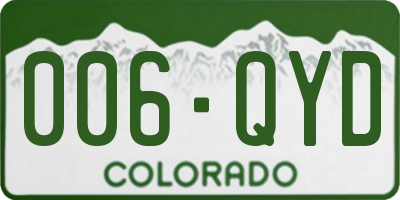 CO license plate 006QYD