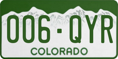 CO license plate 006QYR