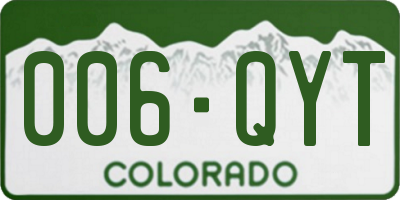 CO license plate 006QYT