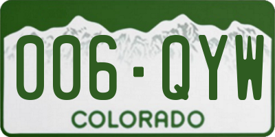 CO license plate 006QYW