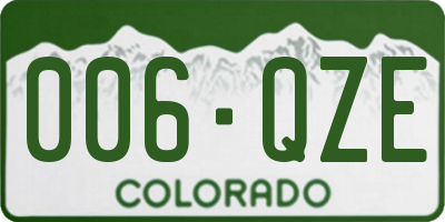 CO license plate 006QZE