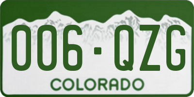 CO license plate 006QZG