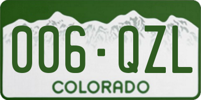 CO license plate 006QZL