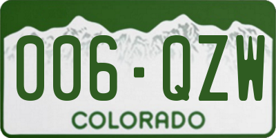 CO license plate 006QZW