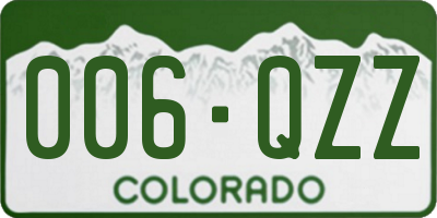 CO license plate 006QZZ